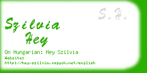 szilvia hey business card